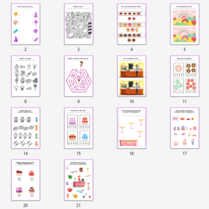 Γλυκά! Εκτυπώσιμο τετράδιο εργασιών για παιδιά νηπιαγωγείου - για παιδιά, φύλλα εργασίας - 5
