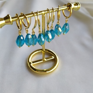 SUMMER COLLECTION|Turquoise earrings - επιχρυσωμένα, δάκρυ, χάντρες, ατσάλι