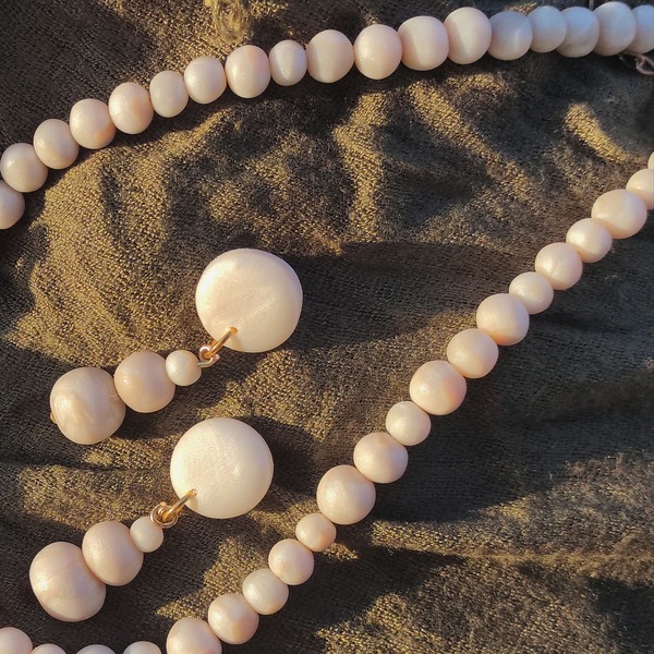 Mother of pearls - πηλός, κρεμαστά, πέρλες, νυφικά, καρφάκι - 2