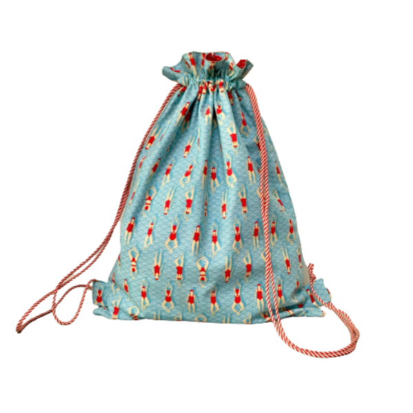 Υφασμάτινο σακίδιο πλάτης με κορδόνια / Drawstring bag και αδιαβροχοποιημενο ύφασμα εσωτερικά - ύφασμα, πουγκί, πλάτης, all day, πάνινες τσάντες