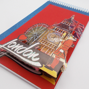 Σημειωματάριο της σειράς "Travel Pop ups" με χειροποίητο εξώφυλλο, σε σχέδιο Λονδίνο - τετράδια & σημειωματάρια - 3