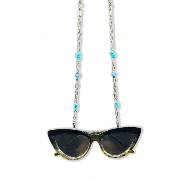 Turquoise αλυσίδα γυαλιών - αλυσίδες, γυαλιά ηλίου, κορδόνια γυαλιών - 2