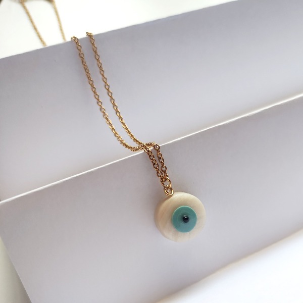 Evil eye necklace - charms, πηλός, κοντά, φθηνά