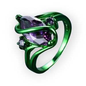 Δαχτυλίδι γυναικείο πράσινο με μωβ πέτρα (αμέθυστος) - ημιπολύτιμες πέτρες, σταθερά, φθηνά