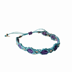 One colour chain Βραχιόλι14cm+10cm ανοιγοκλεινομενο macrame fifirixtra-Αντίγραφο - μακραμέ, κορδόνια, χάντρες, χεριού, αυξομειούμενα