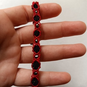 One colour chain Βραχιόλι14cm+10cm ανοιγοκλεινομενο macrame fifirixtra-Αντίγραφο - μακραμέ, κορδόνια, χάντρες, χεριού, αυξομειούμενα - 2