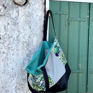 Oversized Bag Tropicana - ύφασμα, ώμου, μεγάλες, all day, δερματίνη