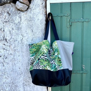 Oversized Bag Tropicana - ύφασμα, ώμου, μεγάλες, all day, δερματίνη - 2