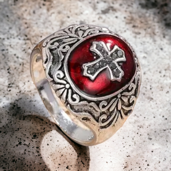 Ανδρικό Ατσάλινο Δαχτυλίδι Με Το Σταυρό Της Ιερουσαλήμ - δαχτυλίδια, ατσάλι, σταυροί - 3