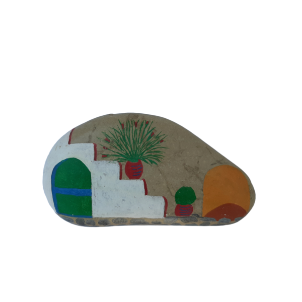 Πέτρα ζωγραφισμένη - Αυλή με σκαλιά - πέτρα, διακοσμητικές πέτρες