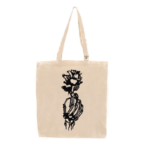 Tote Bag Υφασμάτινη Rose Μαύρο 48x32 - ύφασμα, ώμου, all day, tote, πάνινες τσάντες