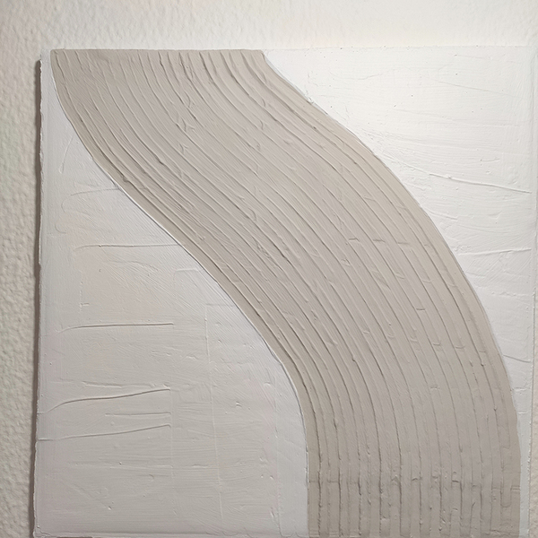 Χειροποίητος abstract καμβάς με τόξο σε ανοιχτό καφέ χρώμα - χειροποίητα, αφηρημένο, πίνακες ζωγραφικής, πίνακες σε καμβά