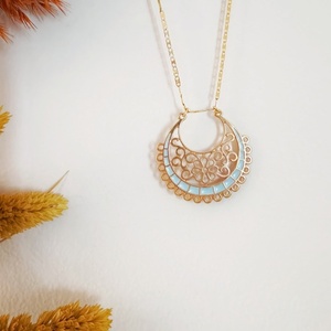 Gold necklace - charms, επιχρυσωμένα, κοντά, ατσάλι, boho