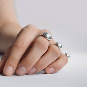 Dome Ring I┃Ασήμι 925 Χειροποίητο δαχτυλίδι - ασήμι 925, γεωμετρικά σχέδια, σταθερά, μεγάλα - 4