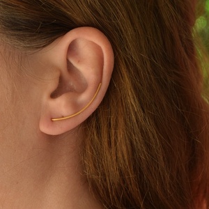 Ear climber wire τόξο από ασήμι 925 - επιχρυσωμένα, ασήμι 925, μεγάλα - 2