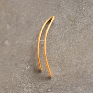 Ear climber wire τόξο από ασήμι 925 - επιχρυσωμένα, ασήμι 925, μεγάλα - 4