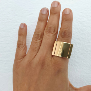 Χειροποίητο γυναικείο η ανδρικό μεγάλο παραλληλόγραμμο δαχτυλίδι - ορείχαλκος, boho, μεγάλα, αυξομειούμενα - 5
