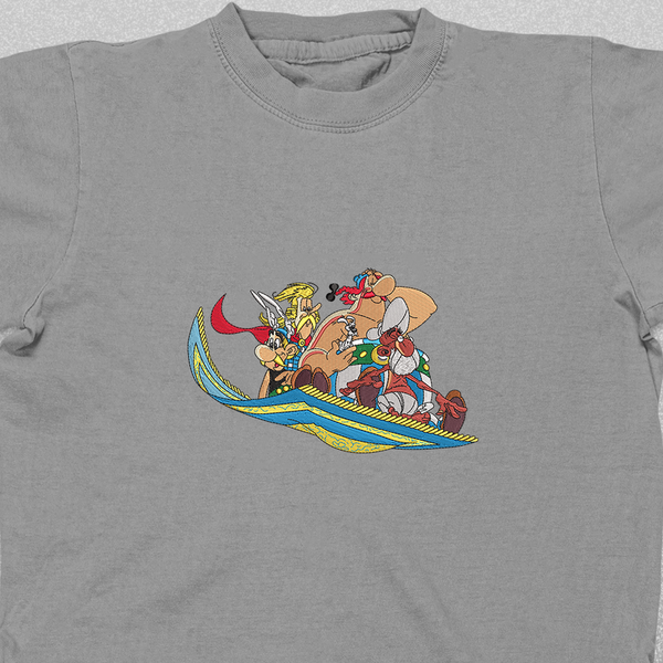Κεντητό κοντομάνικο tshirt με σχέδιο απο τη σειρά comic Αστεριξ και Οβελιξ στο μαγικό χαλί - κεντητά, 100% βαμβακερό - 2