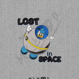 Κεντητό κοντομάνικο tshirt με σχέδιο πάπια στο διάστημα, Donald - Lost in space - κεντητά, 100% βαμβακερό - 4