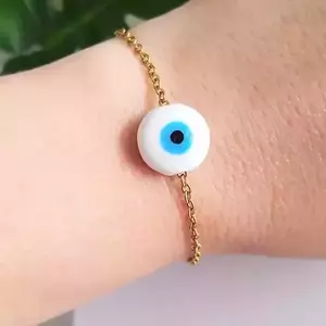 Stainless steel βραχιόλι Eye - μάτι, ατσάλι, boho, χεριού, αυξομειούμενα