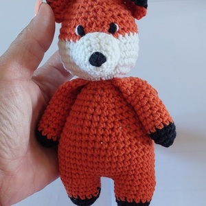 Χειροποίητη πλεκτή αλεπού / Crochet fox - λούτρινα - 2