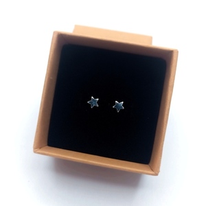 Μίνι ασημένια 925° σκουλαρίκια με αστέρια - ασήμι 925, αστέρι, καρφωτά, μικρά, φθηνά - 2