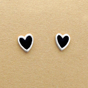 Σκουλαρίκια Καρδιές με Σμάλτο Ασήμι 925 - ασήμι 925, σμάλτος, καρδιά, καρφωτά, μικρά - 5