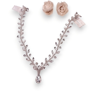 '' Bridal Drop '' Νυφικό κόσμημα ασημί χειροποίητο headband για τα μαλλιά με κρύσταλλα