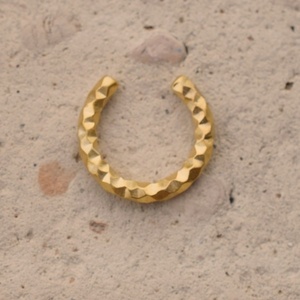 Ear cuff honeycomb ασήμι 925 - επιχρυσωμένα, ασήμι 925, ear cuffs - 3