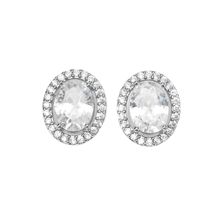 '' LILA '' shiny oval/Κρεμαστά σκουλαρίκια επιπλατινωμένα με υψηλής ποιότητας ζιργκόν πέτρα, για μια επίσημη περίσταση όσο και ως νυφικό κόσμημα. - ασήμι, στρας, επιχρυσωμένα, ορείχαλκος, νυφικά - 2