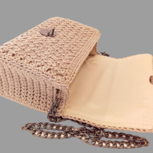 Τσάντα πλεκτή (βελονάκι) - νήμα, ώμου, πλεκτές τσάντες, μικρές - 4