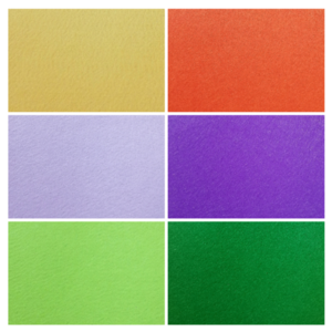 Σετ 3τμχ. τσόχας 1mm/Χρώματα: κίτρινο, πορτοκαλί, μωβ, πράσινο/Σκληρή αφή/20×20εκ. - τσόχα, υλικά κοσμημάτων, σετ χειροτεχνίας, υλικά κατασκευών