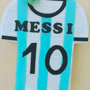 Φανέλα Messi Γαλάζιο Άσπρο 60Χ40 εκ. - αγόρι, πινιάτες, ποδόσφαιρο - 5