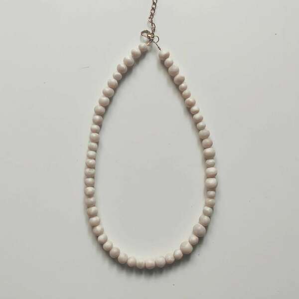 Pearl Necklace - πηλός, κοντά, boho, πέρλες - 2