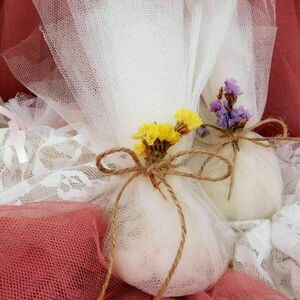 Μπομπονιέρα με λουλούδι αμάραντου - γάμου, boho - 4