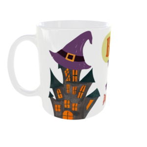Κεραμική κούπα λευκή 325 ml Trick or Treat? - κεραμεικό, πορσελάνη, halloween, κούπες & φλυτζάνια