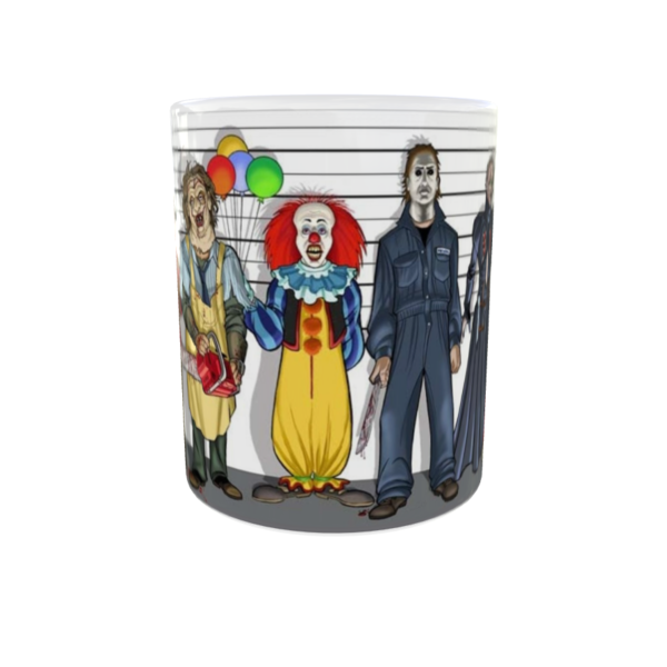Κεραμική κούπα λευκή 325 ml Halloween-Horror Characters - γυαλί, halloween, κούπες & φλυτζάνια - 2