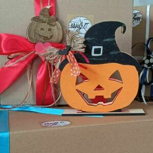 ΞΥΛΙΝΟ ΦΩΤΙΣΤΙΚΟ HALLOWEEN ΚΟΛΟΚΥΘΑ 20CM*17CM - πορτατίφ, halloween, δώρα γενεθλίων, διακοσμητικό παιδικού δωματίου - 5