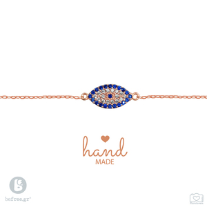 925° Evil eye BRACELET Βραχιόλι Ροζ Επιχρυσωμένο Ασήμι - αλυσίδες, επιχρυσωμένα, ασήμι 925, χεριού, αυξομειούμενα - 4