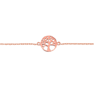 925° Tree of Life BRACELET Βραχιόλι Ροζ Επιχρυσωμένο Ασήμι - αλυσίδες, ασήμι 925, επιπλατινωμένα, χεριού, αυξομειούμενα