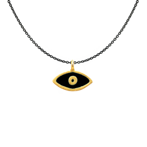 Κολιέ Μάτι με σμάλτο Ασήμι 925 - charms, ασήμι 925, μάτι, κοντά, δώρα για γυναίκες