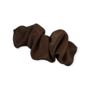 scrunchie barrette shinny καφέ - ύφασμα, μέταλλο, hair clips