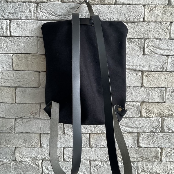 Pie de poule Backpack - δέρμα, ύφασμα, πλάτης, μεγάλες, all day - 3