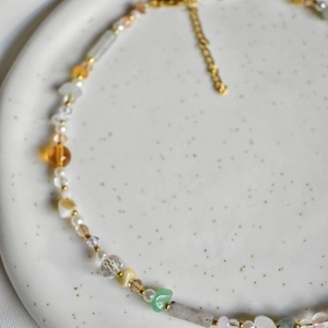 Serenity necklace | Κολιέ με πέρλες,ημιπολύτιμους λίθους,γυάλινες χάντρες & κρύσταλλα - ημιπολύτιμες πέτρες, χάντρες, ατσάλι, πέρλες - 2