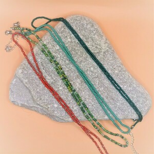 Κολιέ minimal multi color green κρύσταλλα (μήκος 45-50 εκ) - ημιπολύτιμες πέτρες, κρύσταλλα, κοντά, layering, φθηνά - 3