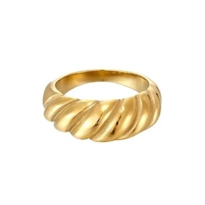 Ατσάλινο χρυσό δαχτυλίδι - επιχρυσωμένα, βεράκια, ατσάλι, σταθερά