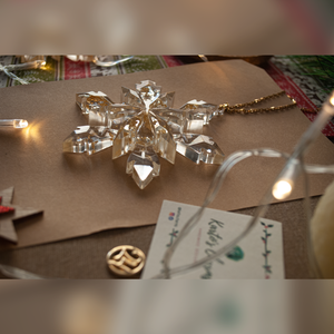 Σετ Γυάλινα Στολίδια Χιονονιφάδα Christmas Sparkle Χρυσό 10εκ - γυαλί, χιονονιφάδα, στολίδια - 2