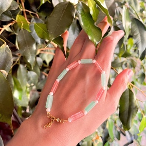 Autumn bracelet - ημιπολύτιμες πέτρες, χάντρες, ατσάλι, boho, χεριού - 4
