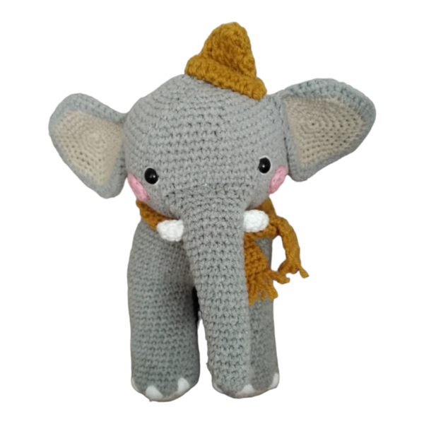 Πλεκτός ελέφαντας amigurumi γκρι (24cm) - λούτρινα, ελεφαντάκι