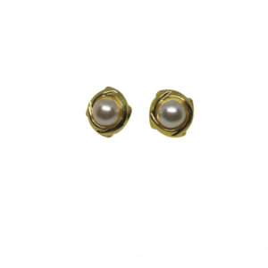 Vintage σκουλαρίκια με καρφακι - καρφωτά, μικρά, ατσάλι, πέρλες